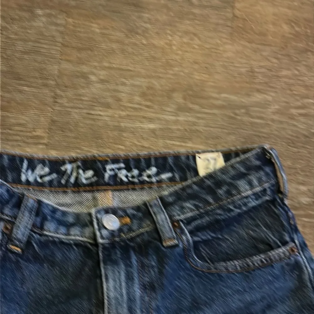 We the free Bailey fringe hem denim skirt 27 western festival